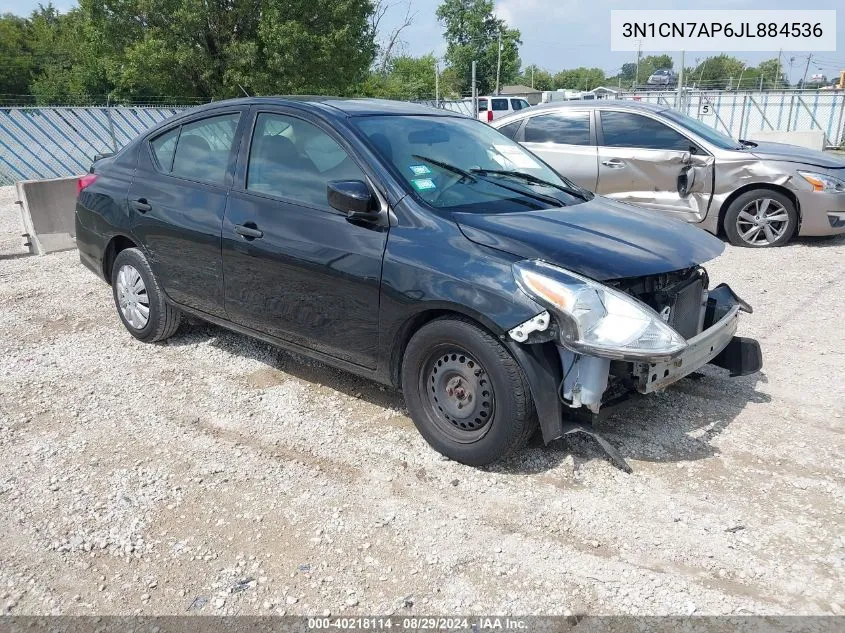 2018 Nissan Versa 1.6 S+ VIN: 3N1CN7AP6JL884536 Lot: 40218114