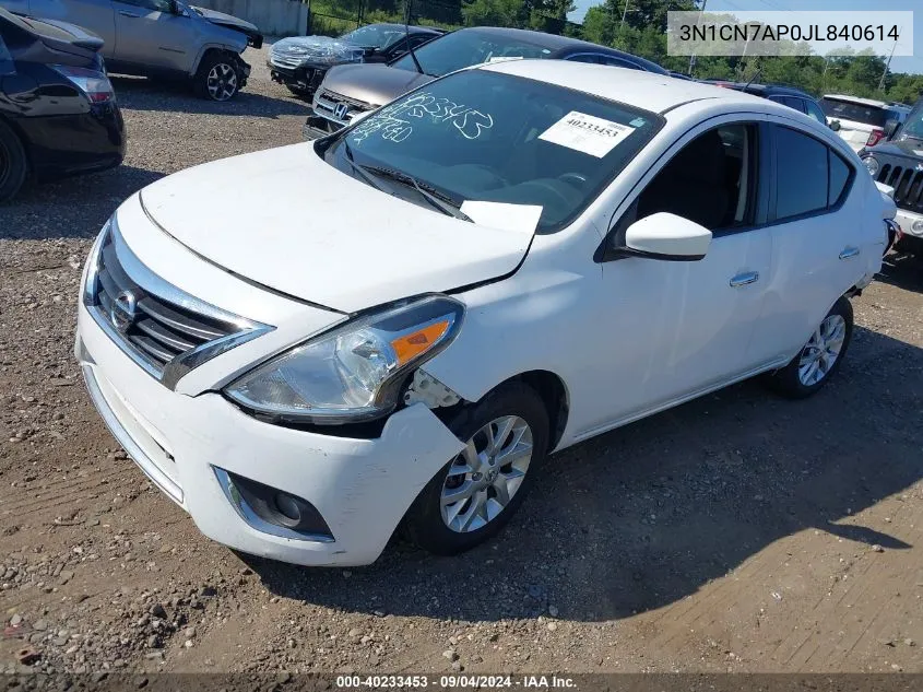 2018 Nissan Versa 1.6 Sv VIN: 3N1CN7AP0JL840614 Lot: 40233453