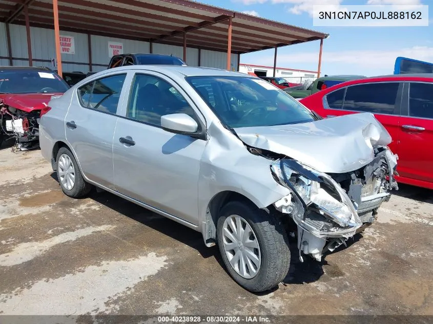 2018 Nissan Versa 1.6 S+ VIN: 3N1CN7AP0JL888162 Lot: 40238928