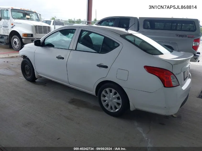 3N1CN7AP5JL868814 2018 Nissan Versa S/S Plus/Sv/Sl