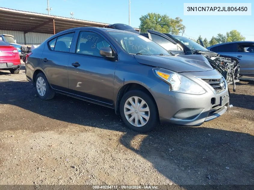 3N1CN7AP2JL806450 2018 Nissan Versa 1.6 S