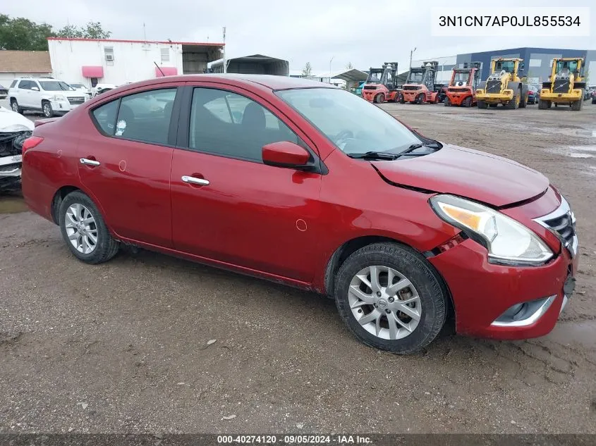 2018 Nissan Versa S/S Plus/Sv/Sl VIN: 3N1CN7AP0JL855534 Lot: 40274120