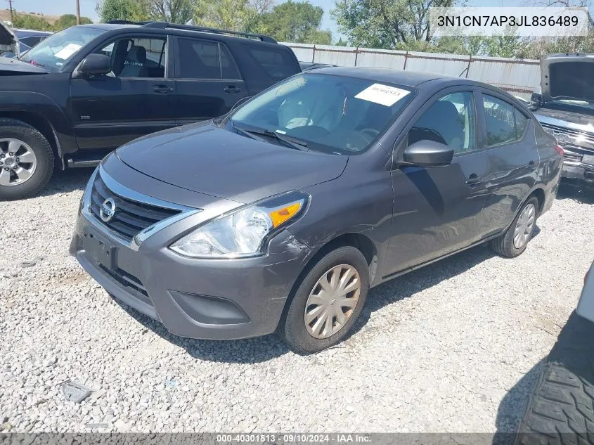 2018 Nissan Versa S/S Plus/Sv/Sl VIN: 3N1CN7AP3JL836489 Lot: 40301513