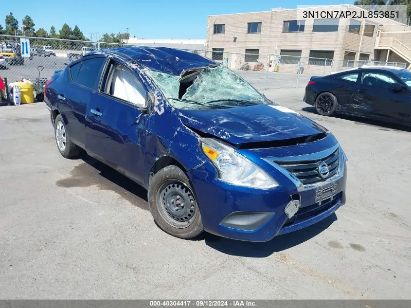 2018 Nissan Versa 1.6 Sv VIN: 3N1CN7AP2JL853851 Lot: 40304417