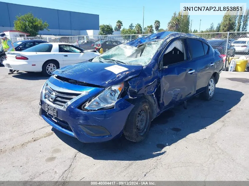 2018 Nissan Versa 1.6 Sv VIN: 3N1CN7AP2JL853851 Lot: 40304417