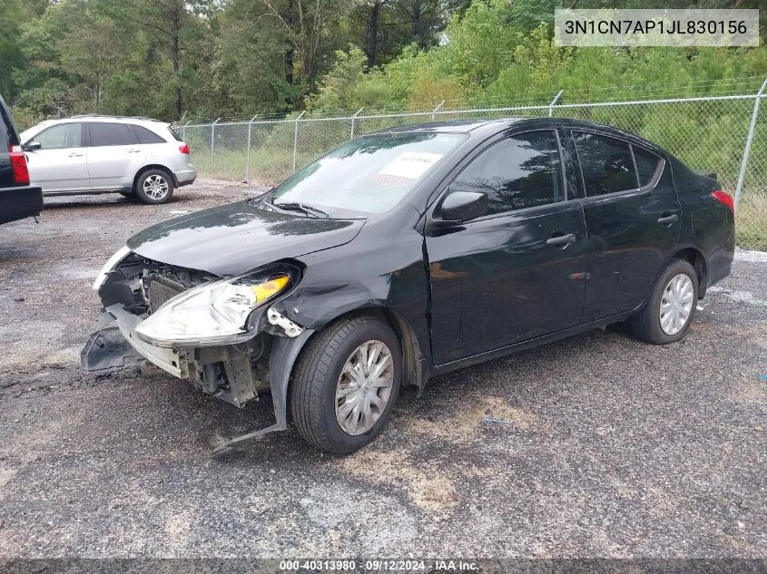 2018 Nissan Versa S/S Plus/Sv/Sl VIN: 3N1CN7AP1JL830156 Lot: 40313980