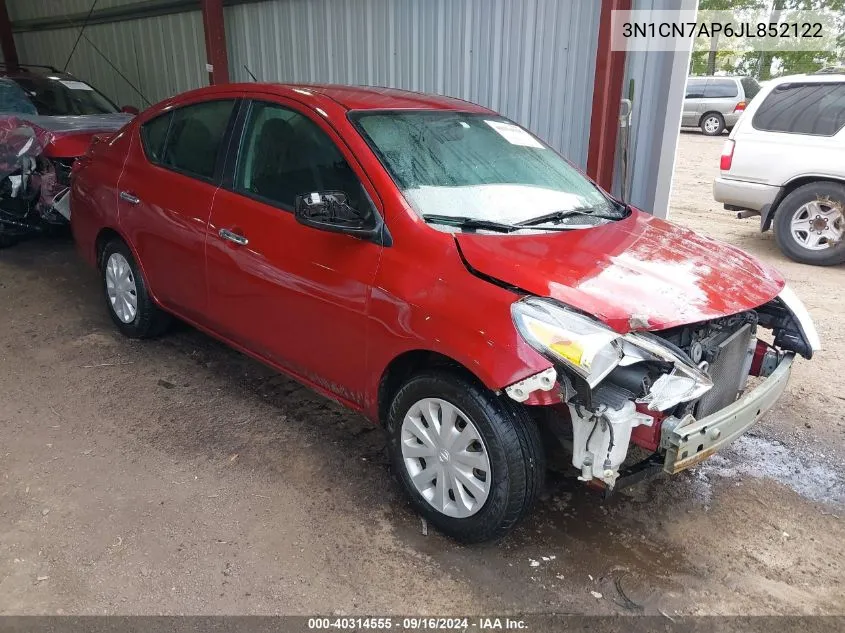 3N1CN7AP6JL852122 2018 Nissan Versa 1.6 Sv