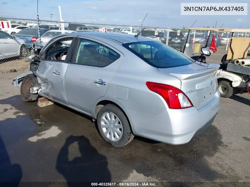 2018 Nissan Versa 1.6 Sv VIN: 3N1CN7AP6JK437405 Lot: 40325617