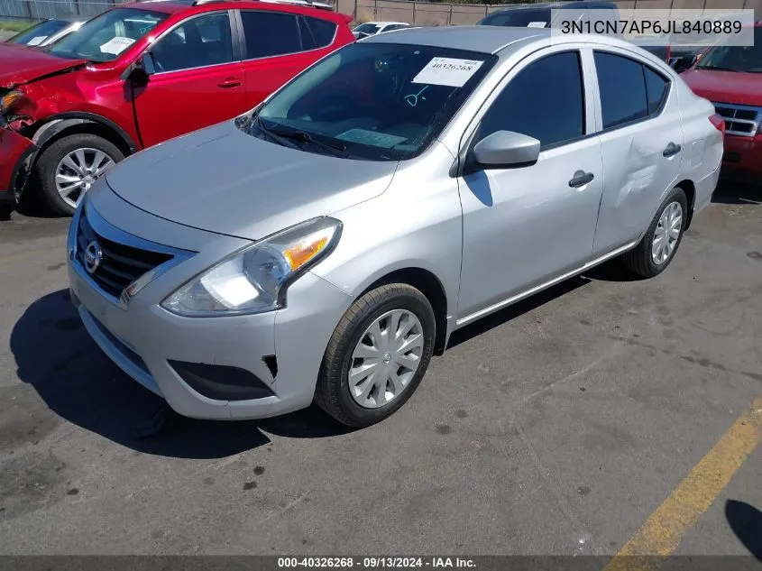 3N1CN7AP6JL840889 2018 Nissan Versa S/S Plus/Sv/Sl