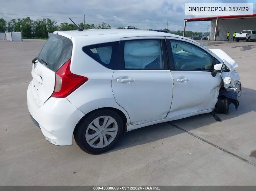 2018 Nissan Versa Note S/Sr/Sv VIN: 3N1CE2CP0JL357429 Lot: 40330669