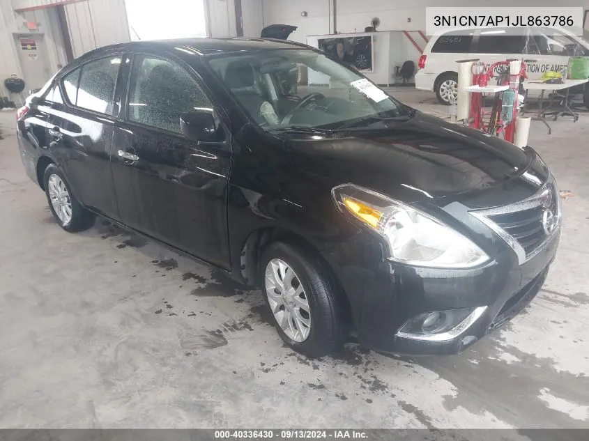 2018 Nissan Versa S/S Plus/Sv/Sl VIN: 3N1CN7AP1JL863786 Lot: 40336430