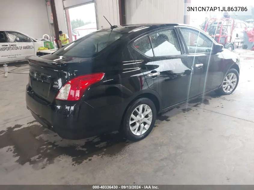 2018 Nissan Versa S/S Plus/Sv/Sl VIN: 3N1CN7AP1JL863786 Lot: 40336430