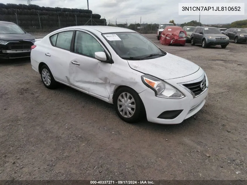 3N1CN7AP1JL810652 2018 Nissan Versa 1.6 Sv