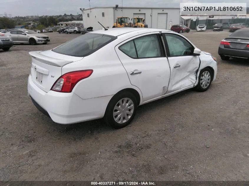 3N1CN7AP1JL810652 2018 Nissan Versa 1.6 Sv