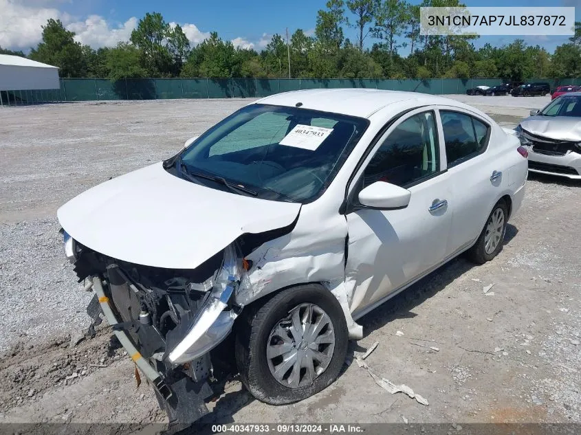 2018 Nissan Versa 1.6 S/1.6 S+/1.6 Sv VIN: 3N1CN7AP7JL837872 Lot: 40347933