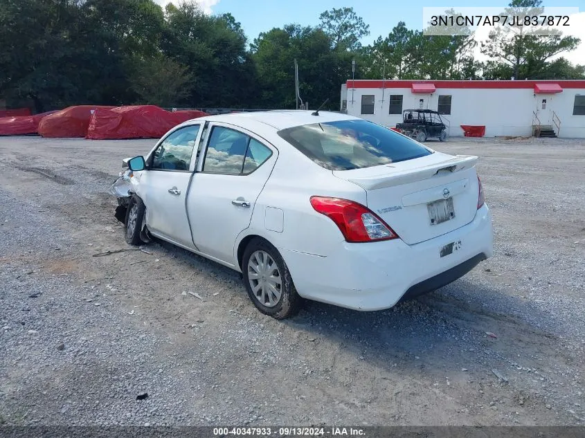 2018 Nissan Versa 1.6 S/1.6 S+/1.6 Sv VIN: 3N1CN7AP7JL837872 Lot: 40347933