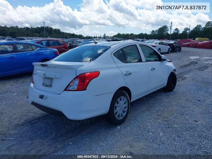 2018 Nissan Versa 1.6 S/1.6 S+/1.6 Sv VIN: 3N1CN7AP7JL837872 Lot: 40347933