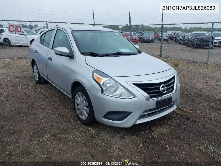 2018 Nissan Versa 1.6 S+ VIN: 3N1CN7AP3JL826089 Lot: 40352597