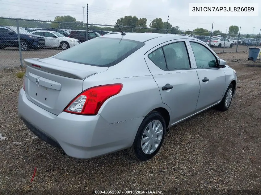 3N1CN7AP3JL826089 2018 Nissan Versa 1.6 S+