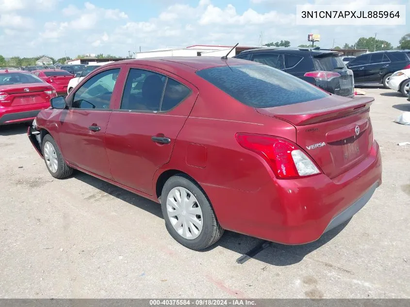 2018 Nissan Versa S/S Plus/Sv/Sl VIN: 3N1CN7APXJL885964 Lot: 40375584