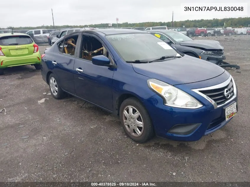 2018 Nissan Versa S/S Plus/Sv/Sl VIN: 3N1CN7AP9JL830048 Lot: 40378525