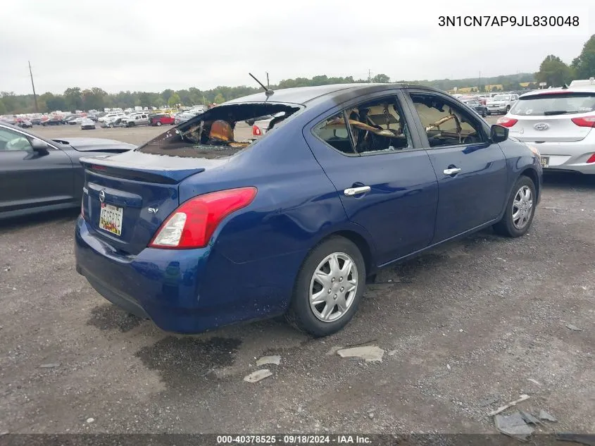 2018 Nissan Versa S/S Plus/Sv/Sl VIN: 3N1CN7AP9JL830048 Lot: 40378525