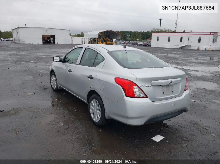 2018 Nissan Versa 1.6 S VIN: 3N1CN7AP3JL887684 Lot: 40409259