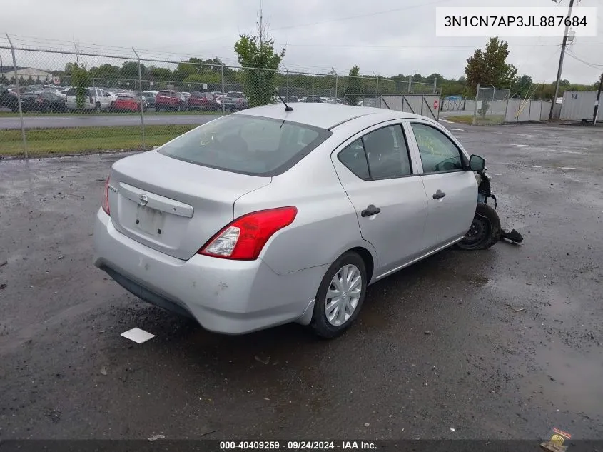 2018 Nissan Versa 1.6 S VIN: 3N1CN7AP3JL887684 Lot: 40409259