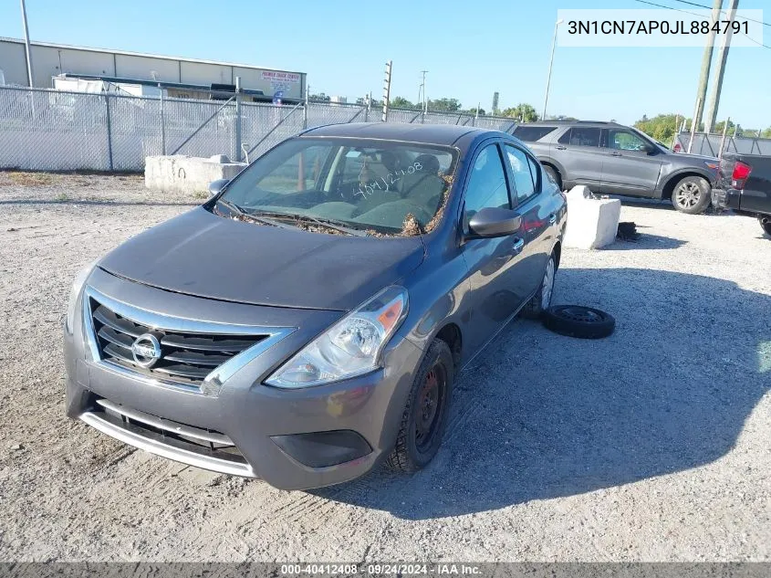 2018 Nissan Versa S/S Plus/Sv/Sl VIN: 3N1CN7AP0JL884791 Lot: 40412408