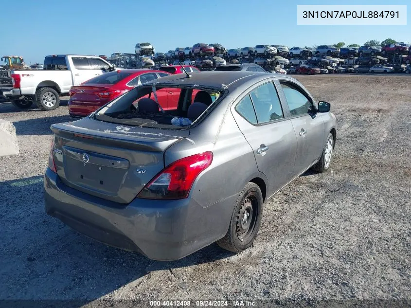 2018 Nissan Versa S/S Plus/Sv/Sl VIN: 3N1CN7AP0JL884791 Lot: 40412408