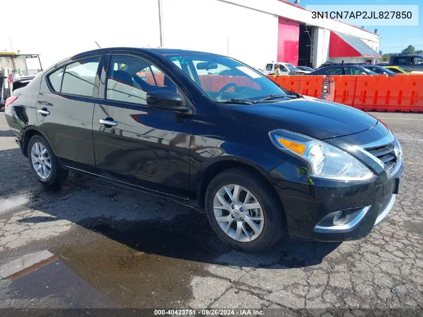 2018 Nissan Versa 1.6 Sv VIN: 3N1CN7AP2JL827850 Lot: 40423751