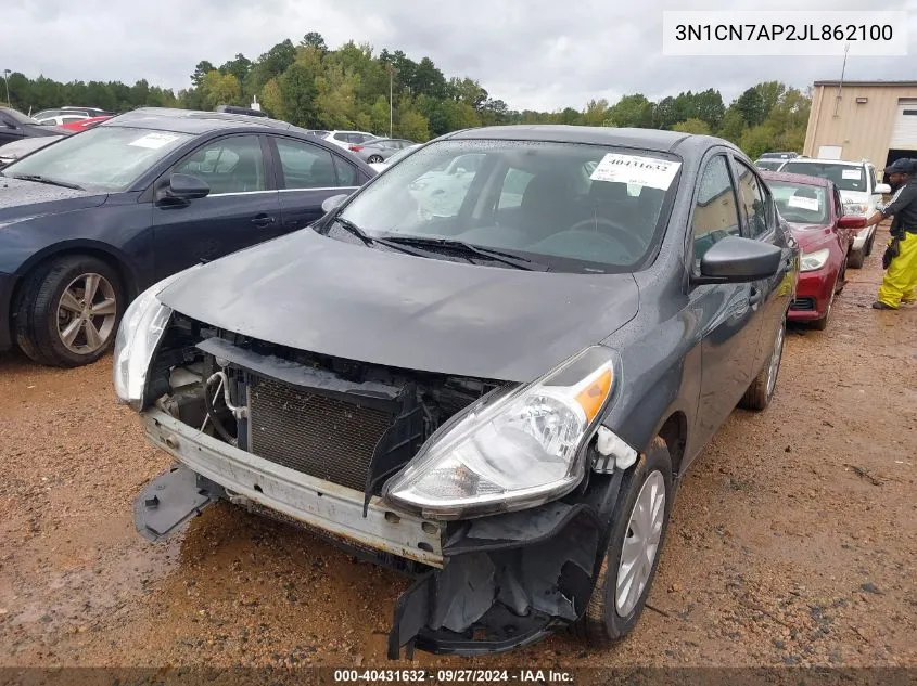 2018 Nissan Versa 1.6 S VIN: 3N1CN7AP2JL862100 Lot: 40431632