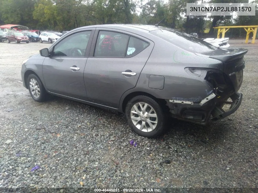 3N1CN7AP2JL881570 2018 Nissan Versa S/S Plus/Sv/Sl