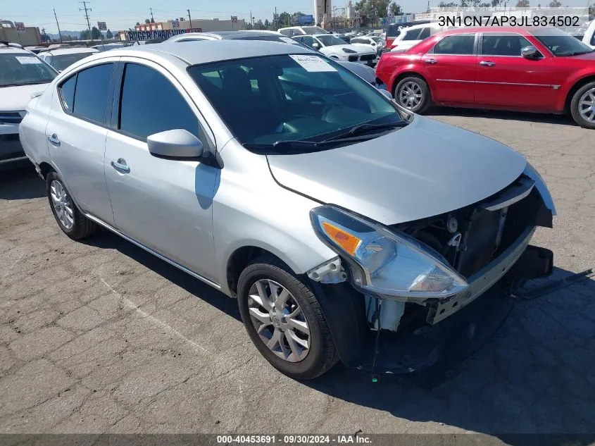 3N1CN7AP3JL834502 2018 Nissan Versa 1.6 Sv