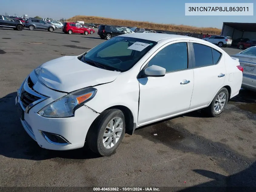 2018 Nissan Versa 1.6 Sv VIN: 3N1CN7AP8JL863011 Lot: 40453862