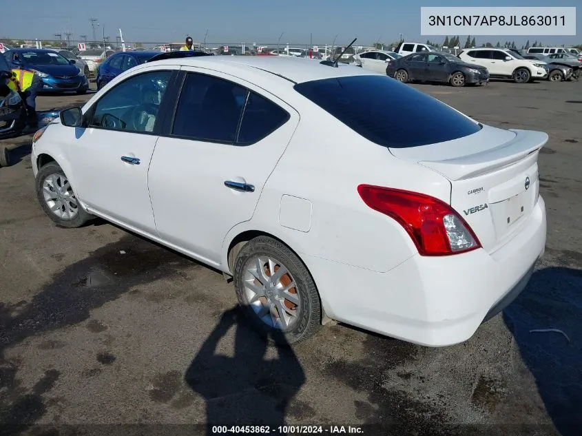 2018 Nissan Versa 1.6 Sv VIN: 3N1CN7AP8JL863011 Lot: 40453862