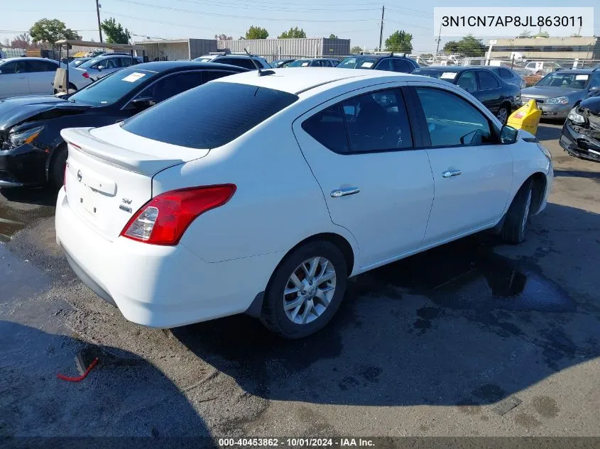 2018 Nissan Versa 1.6 Sv VIN: 3N1CN7AP8JL863011 Lot: 40453862