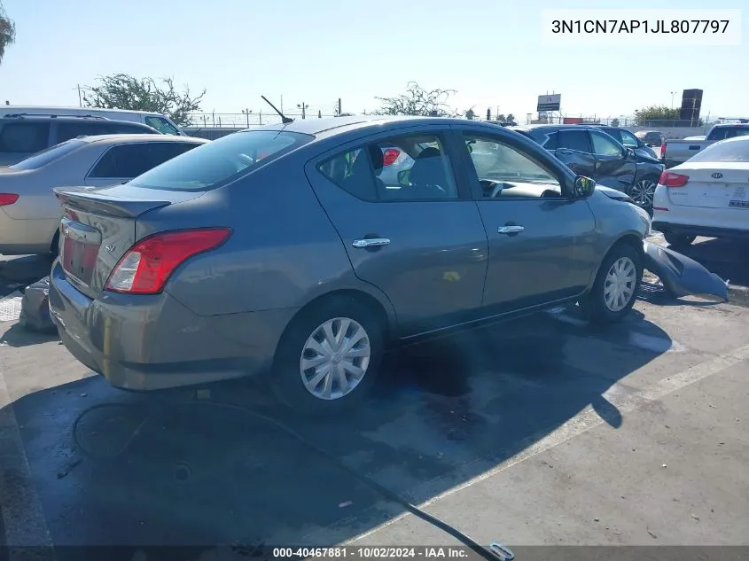 2018 Nissan Versa 1.6 Sv VIN: 3N1CN7AP1JL807797 Lot: 40467881