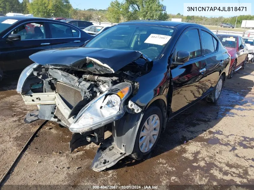 2018 Nissan Versa S/S Plus/Sv/Sl VIN: 3N1CN7AP4JL818471 Lot: 40472087