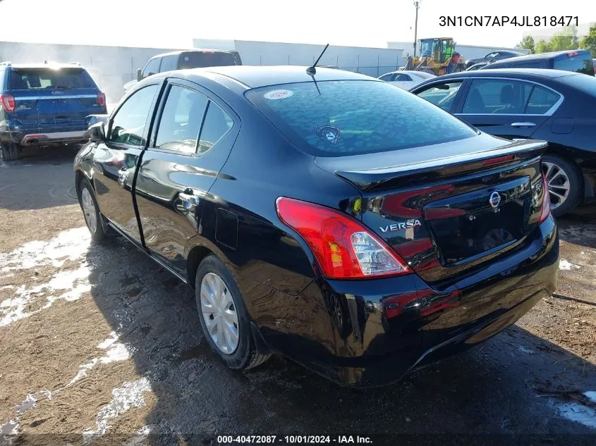 2018 Nissan Versa S/S Plus/Sv/Sl VIN: 3N1CN7AP4JL818471 Lot: 40472087