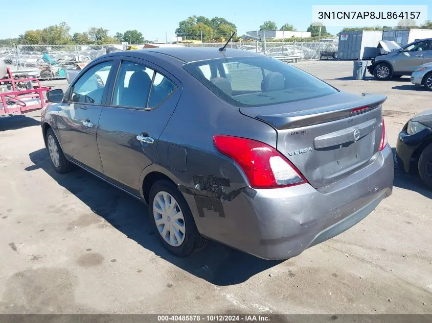 2018 Nissan Versa 1.6 Sv VIN: 3N1CN7AP8JL864157 Lot: 40485878