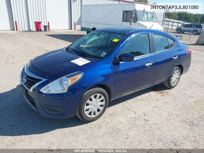 2018 Nissan Versa 1.6 Sv VIN: 3N1CN7AP3JL801080 Lot: 40490829