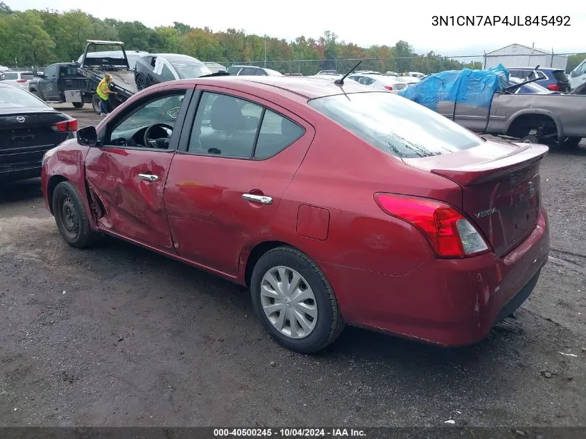 2018 Nissan Versa 1.6 Sv VIN: 3N1CN7AP4JL845492 Lot: 40500245