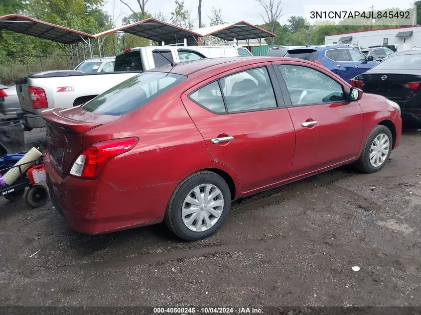 2018 Nissan Versa 1.6 Sv VIN: 3N1CN7AP4JL845492 Lot: 40500245