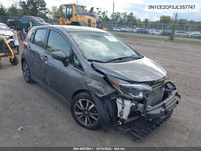 2018 Nissan Versa Note Sr VIN: 3N1CE2CP3JL357747 Lot: 40575811