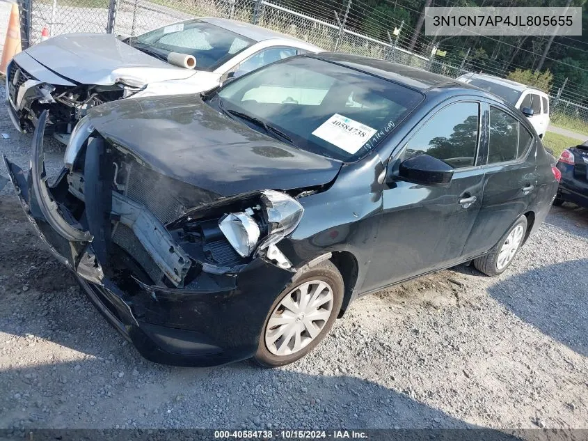 2018 Nissan Versa 1.6 S+ VIN: 3N1CN7AP4JL805655 Lot: 40584738