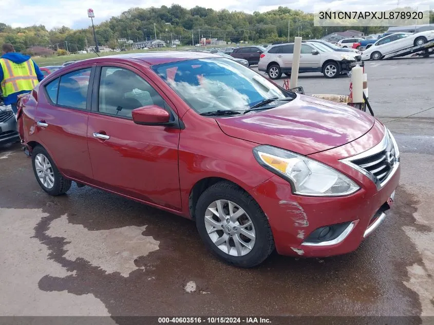 2018 Nissan Versa 1.6 Sv VIN: 3N1CN7APXJL878920 Lot: 40603516