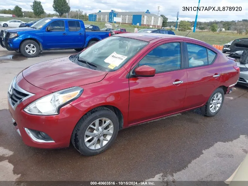 2018 Nissan Versa 1.6 Sv VIN: 3N1CN7APXJL878920 Lot: 40603516