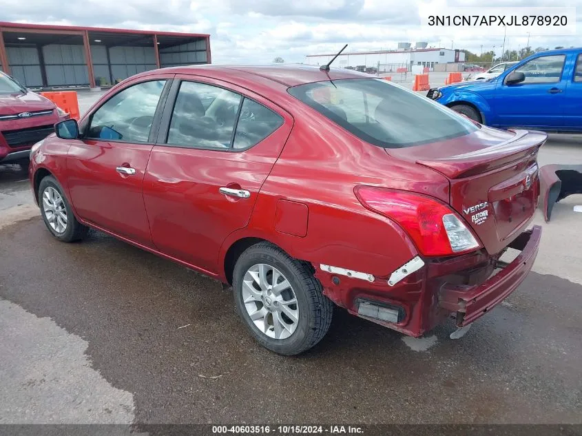 2018 Nissan Versa 1.6 Sv VIN: 3N1CN7APXJL878920 Lot: 40603516