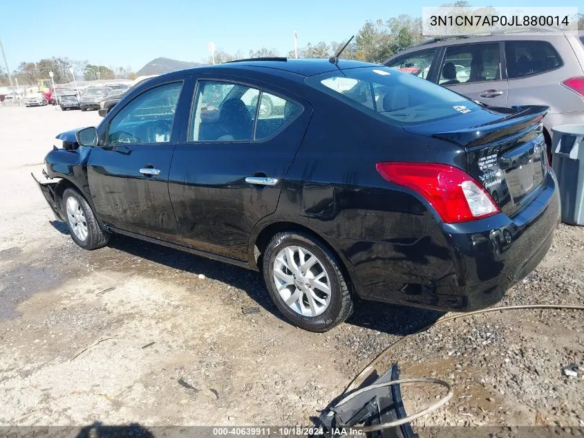 2018 Nissan Versa 1.6 Sv VIN: 3N1CN7AP0JL880014 Lot: 40639911